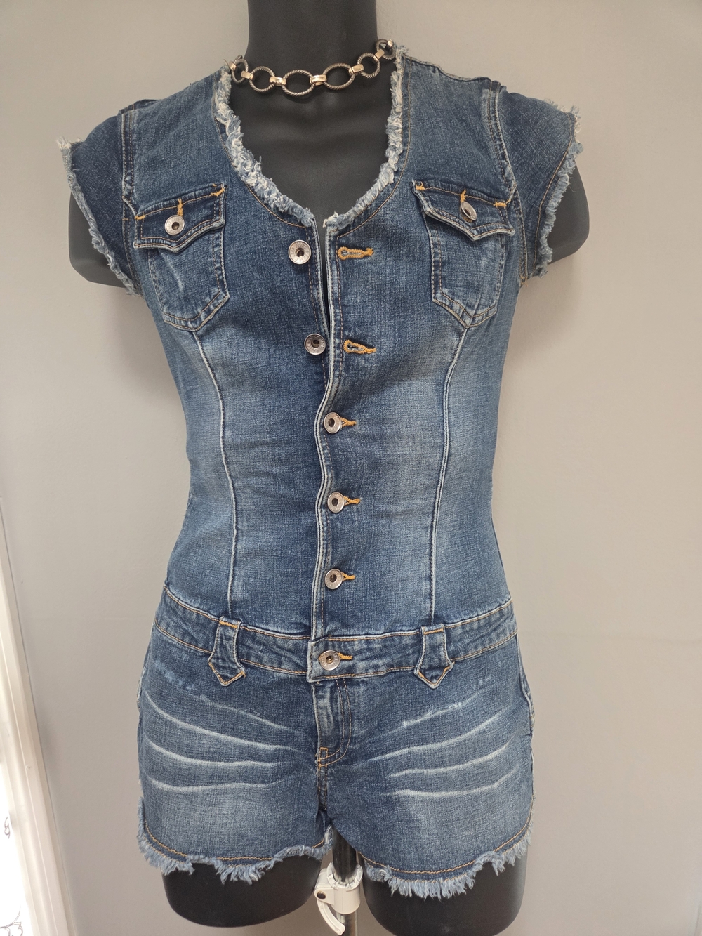Vintage JNCO Denim Shorts Jumper, Sz M